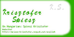 krisztofer spiesz business card